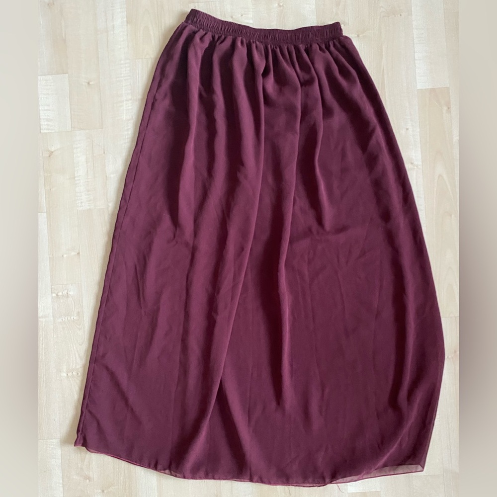 American apparel maroon wine sheer chiffon skirt